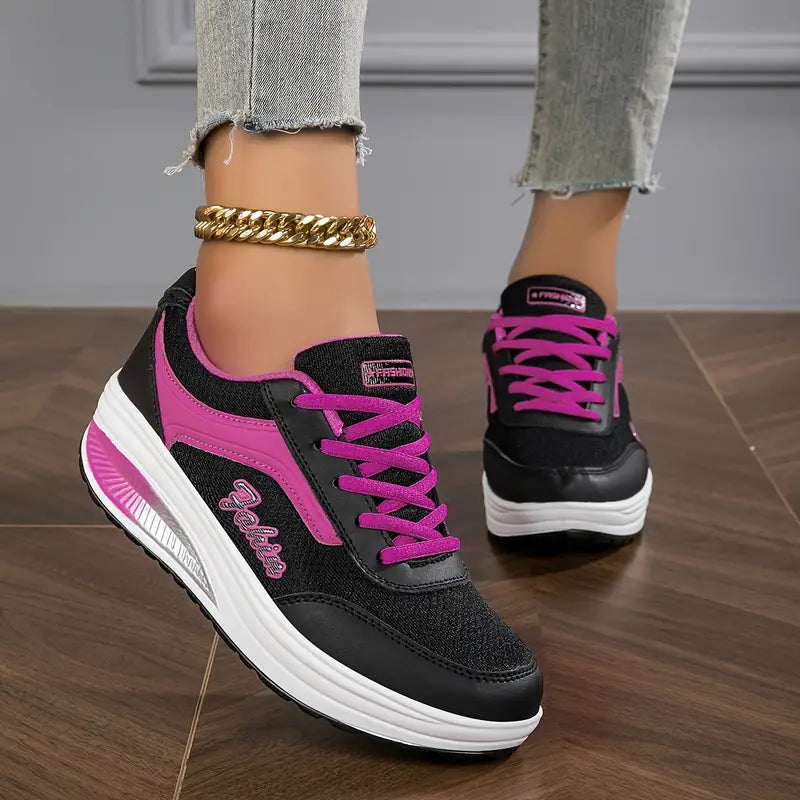 Women's Orthopedic Shoes Cushioned Sole Lace-Up Low Top Sneakers Casual
