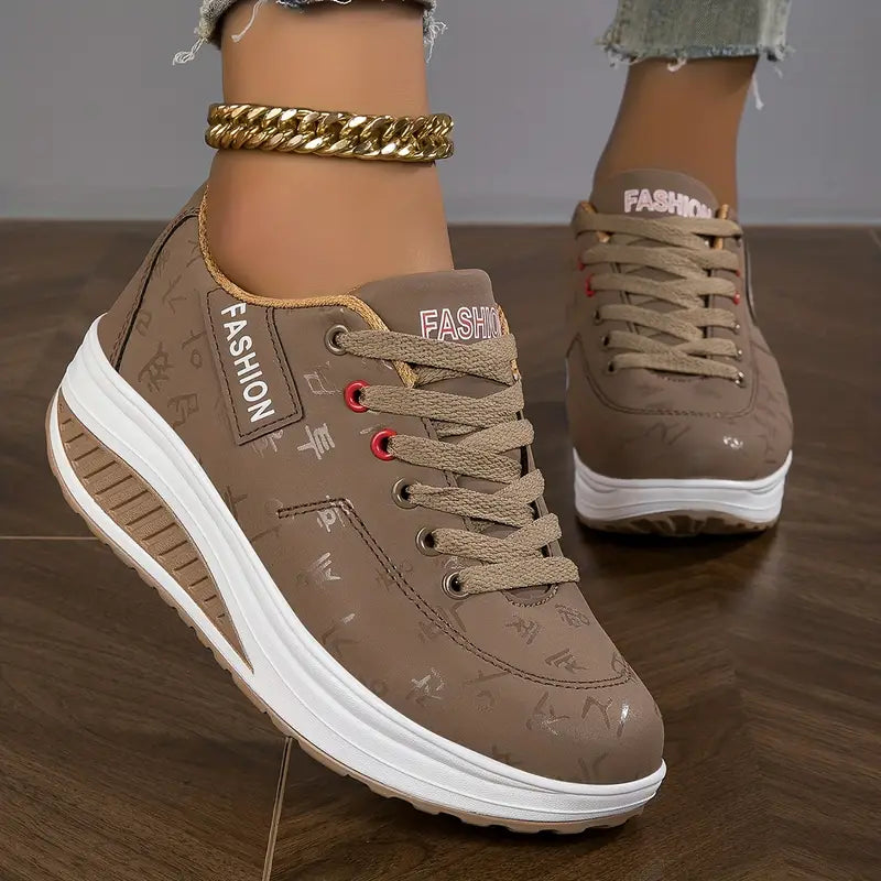 Women's Orthopedic Shoes Cushioned Sole Lace-Up Low Top Sneakers Casual