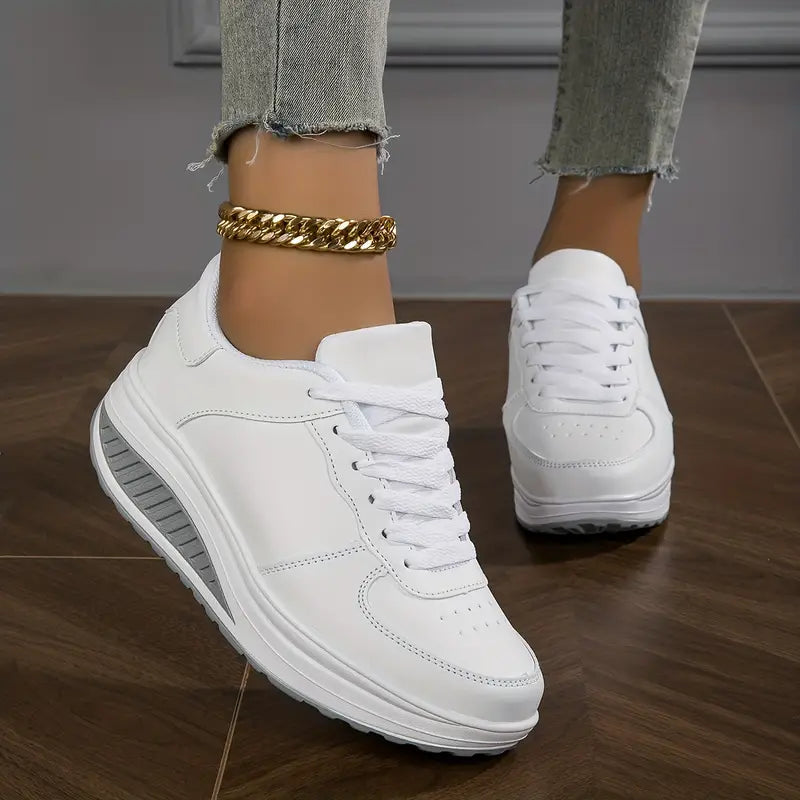 Women's Orthopedic Shoes Cushioned Sole Lace-Up Low Top Sneakers Casual