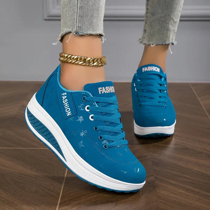 Women's Orthopedic Shoes Cushioned Sole Lace-Up Low Top Sneakers Casual