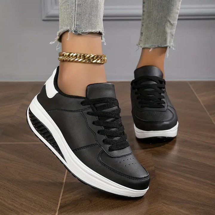 Women's Orthopedic Shoes Cushioned Sole Lace-Up Low Top Sneakers Casual