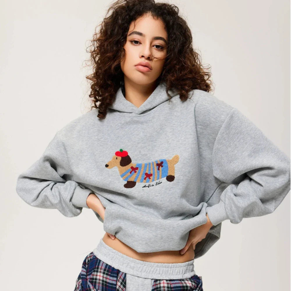 Women's Hoodie Oversized Embroidered Long Sleeve Kangaroo Pocket Casual