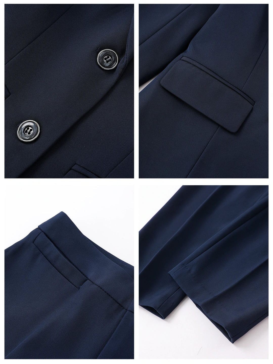 Women’s Suit Set Slim Fit Single-Breasted Notch Lapel Blazer And Formal Trousers