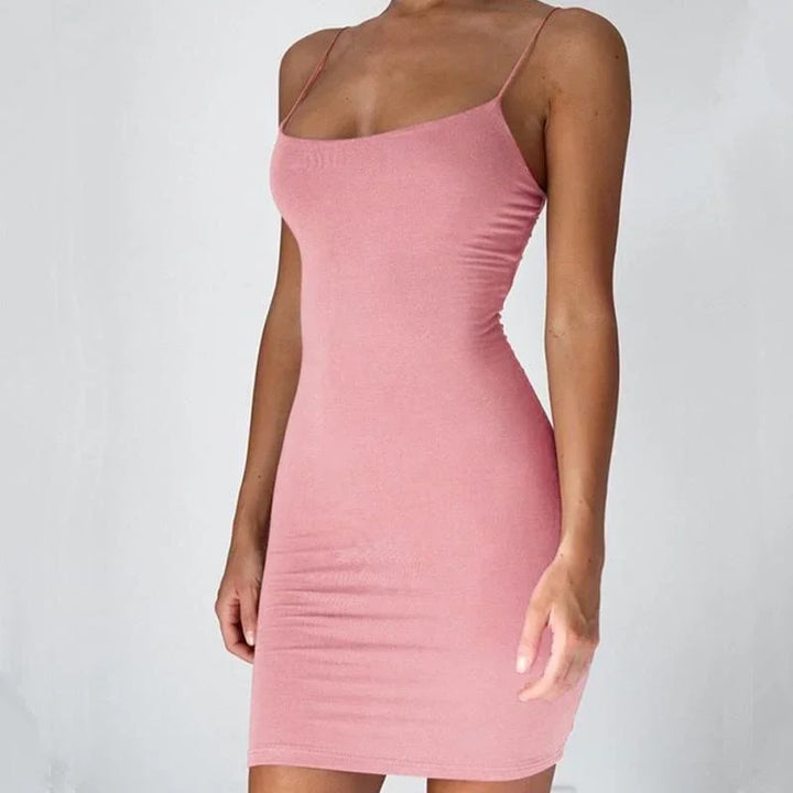 Women's Mini Dress Bodycon Spaghetti Strap Sleeveless Slim Fit