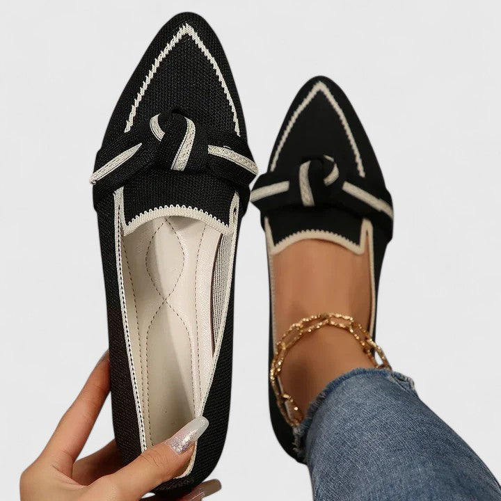 Women's Loafers Knit Mesh Breathable Pointed Toe Slip-On