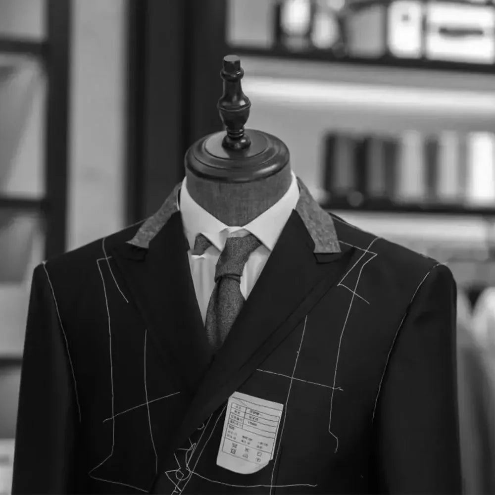 Men's Blazer Houndstooth Check Slim Fit Peak Lapel Button Closure Long Sleeve Formal Casual