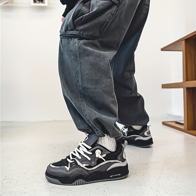 Men's Orthopedic Sneakers Lightweight Lace-Up Low Top Contrast Detail Casual