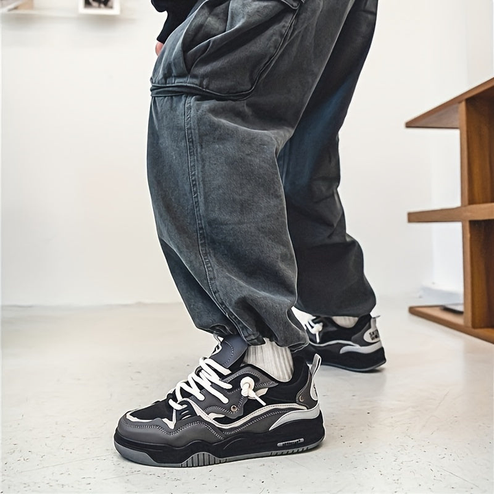Men's Orthopedic Sneakers Lightweight Lace-Up Low Top Contrast Detail Casual