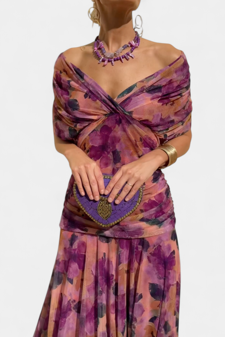 Women's Dress Satin Off-Shoulder Slim Fit Sleeveless