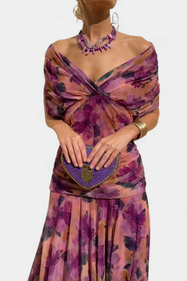 Women's Dress Satin Off-Shoulder Slim Fit Sleeveless