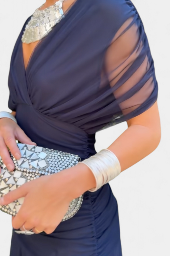 Women's Dress Satin Off-Shoulder Slim Fit Sleeveless