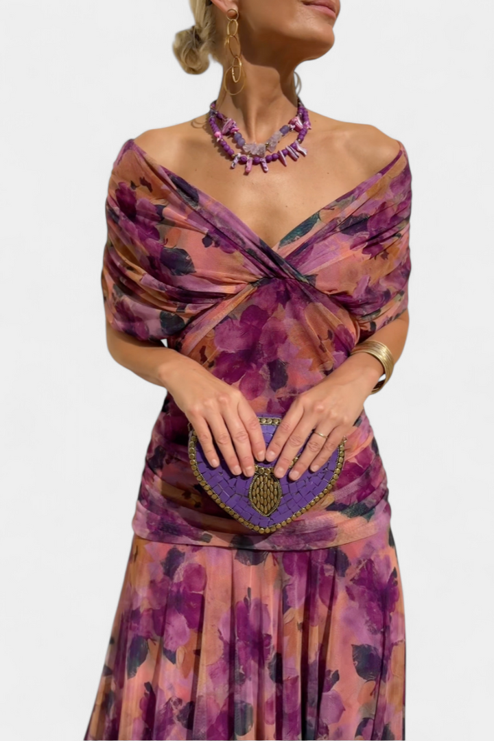 Women's Dress Satin Off-Shoulder Slim Fit Sleeveless