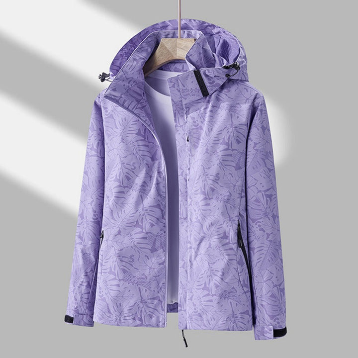 Women's Jacket Windproof Hooded Zip-Up Adjustable Drawstring Casual