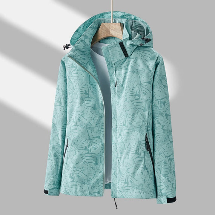 Women's Jacket Windproof Hooded Zip-Up Adjustable Drawstring Casual