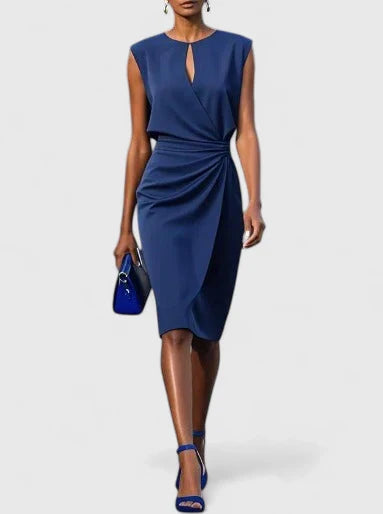 Women's Dress Satin Sleeveless Slim Fit V-Neck