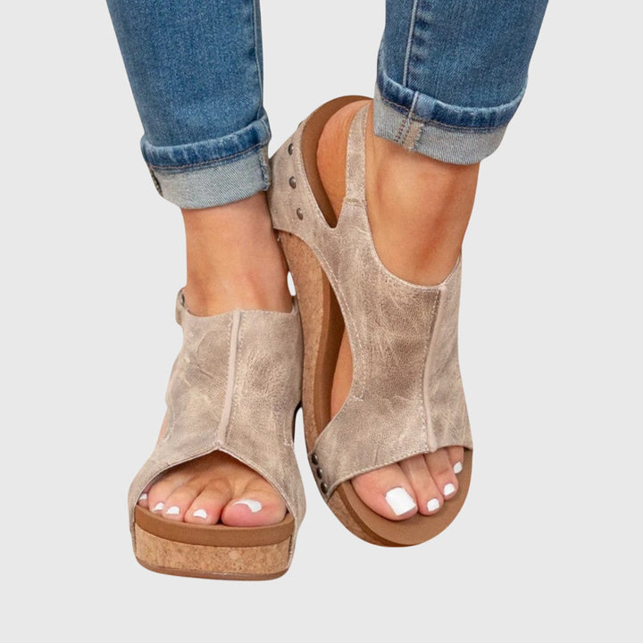 Leather Orthopedic Sandals Anatomical Insole for Women