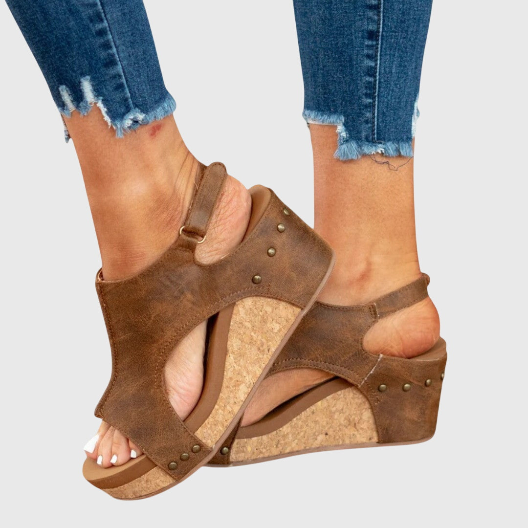 Leather Orthopedic Sandals Anatomical Insole for Women