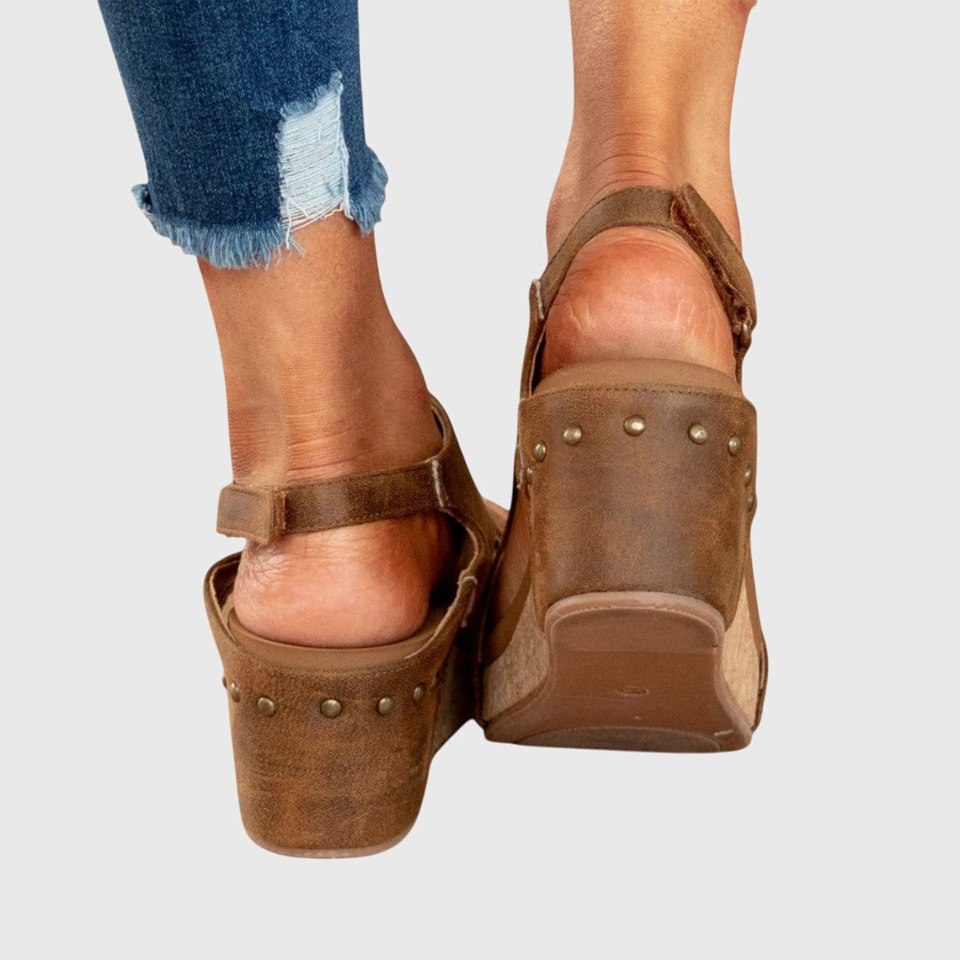 Leather Orthopedic Sandals Anatomical Insole for Women