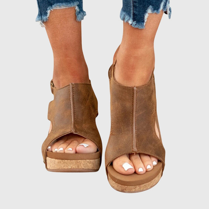 Leather Orthopedic Sandals Anatomical Insole for Women