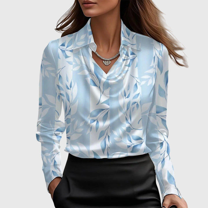 Women's Blouse Slim Fit Long Sleeve Button-Up