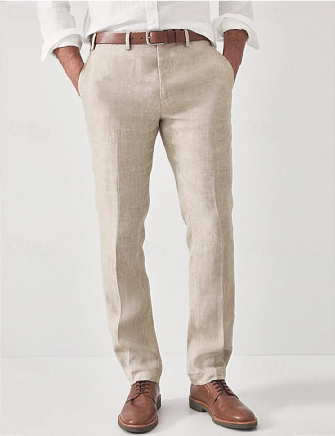 Men's Pants Linen Slim Fit Casual