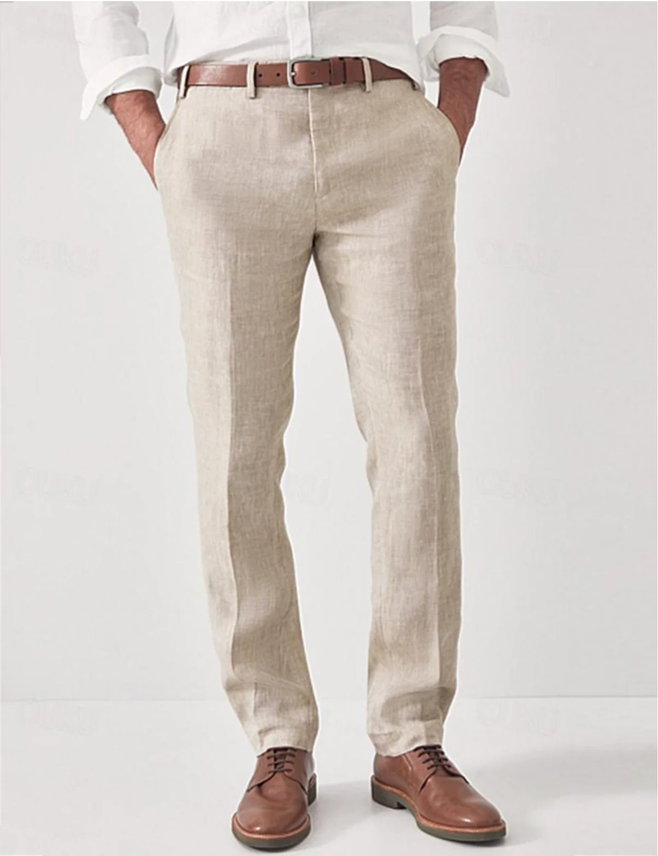 Men's Pants Linen Slim Fit Casual