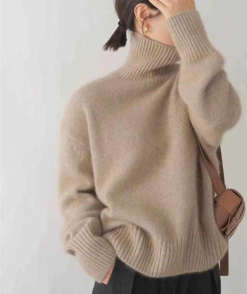Women's Sweater Cashmere Turtleneck Long Sleeve Regular Fit Casual