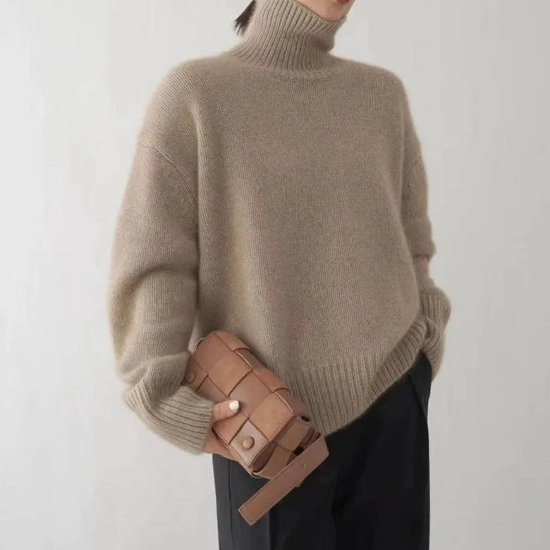Women's Sweater Cashmere Turtleneck Long Sleeve Regular Fit Casual