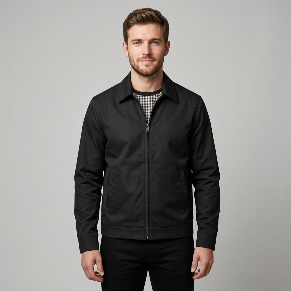 Men's Jacket Oxford Lined Long Sleeve Button-Up Elegant