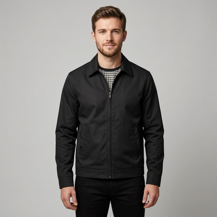 Men's Jacket Oxford Lined Long Sleeve Button-Up Elegant