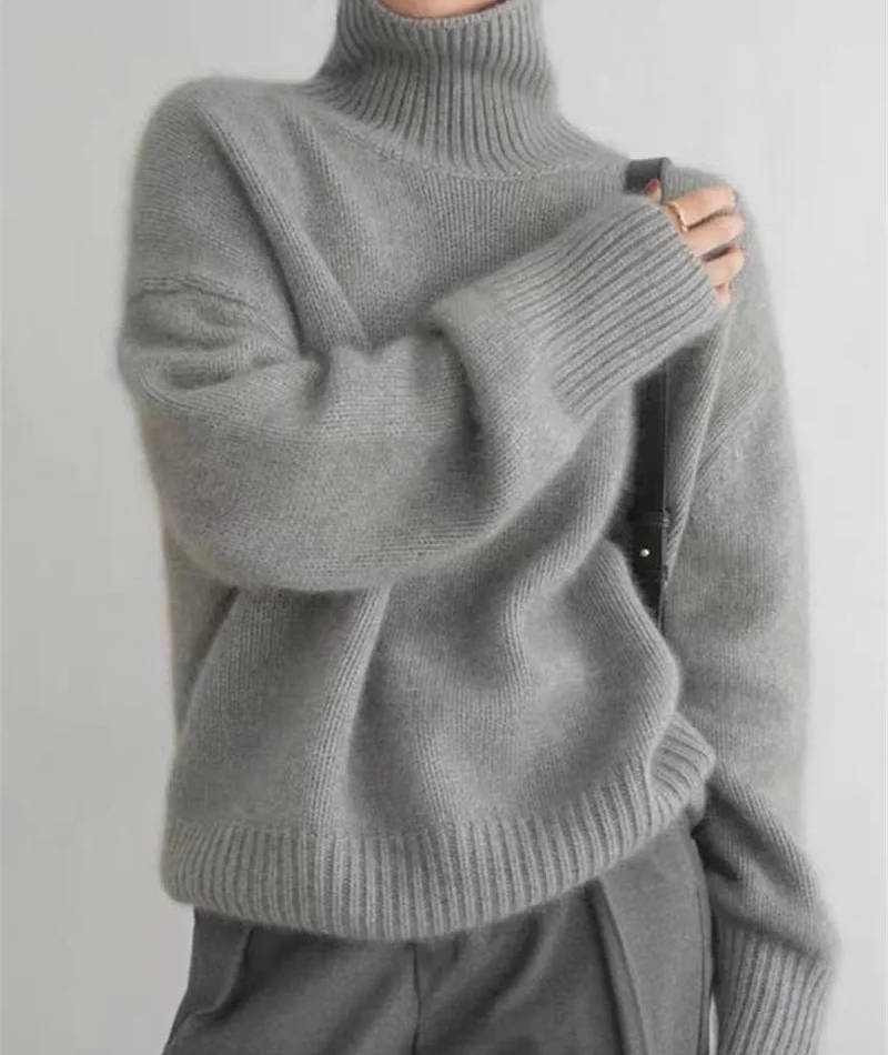Women's Sweater Cashmere Turtleneck Long Sleeve Regular Fit Casual