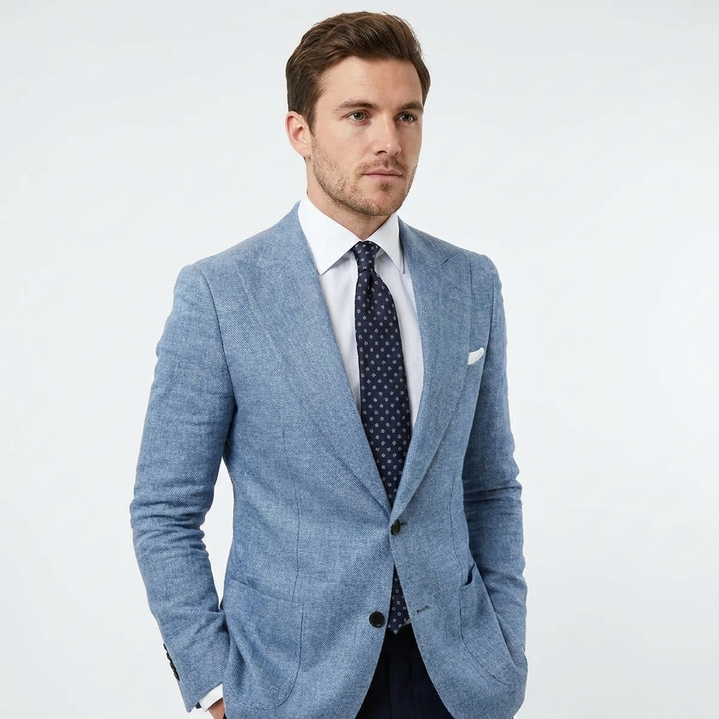 Men's Blazer Lightweight Slim Fit Button-Up