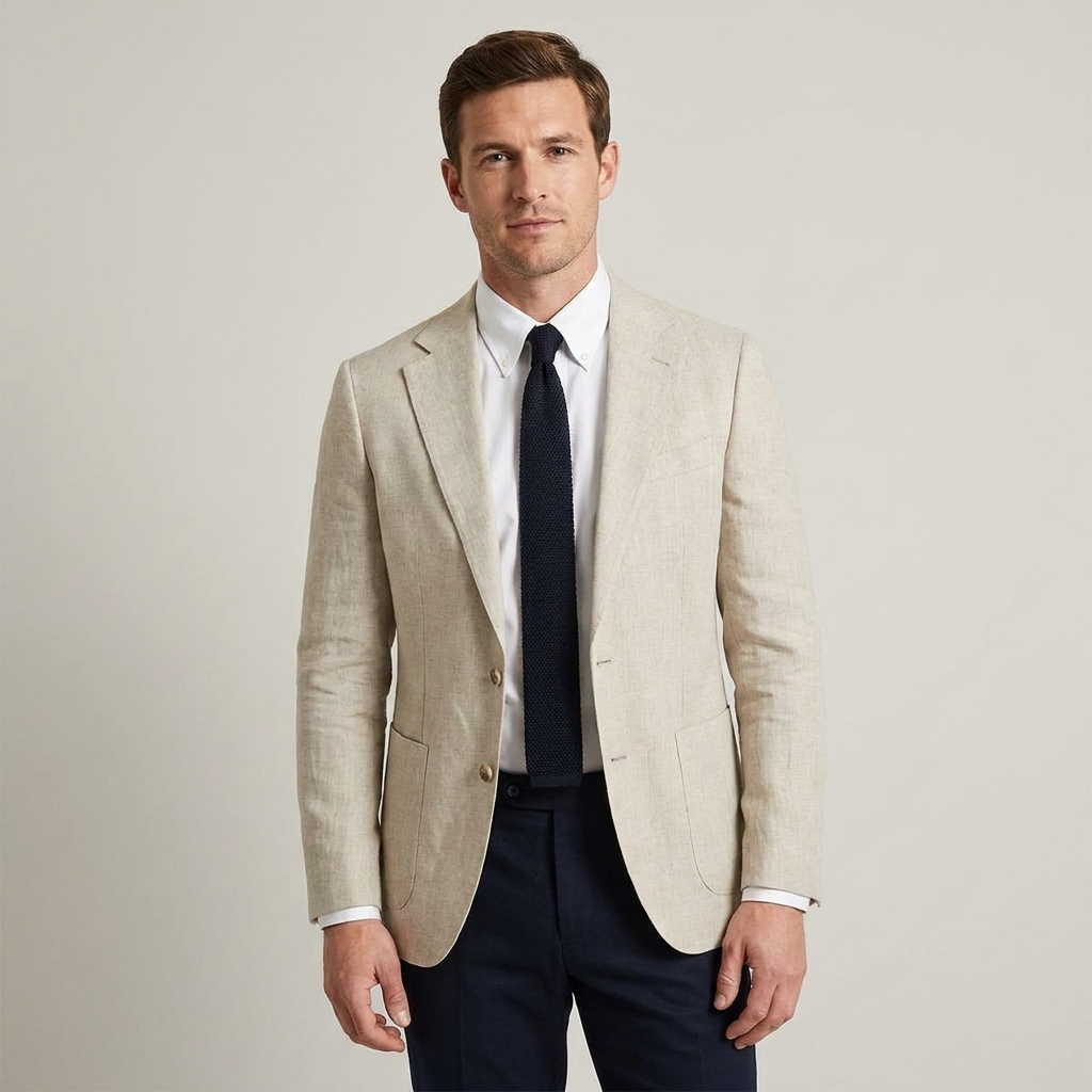 Men's Blazer Lightweight Slim Fit Button-Up