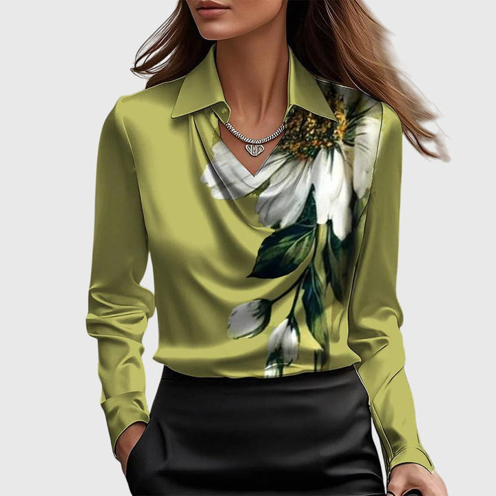 Women's Blouse Slim Fit Long Sleeve Button-Up