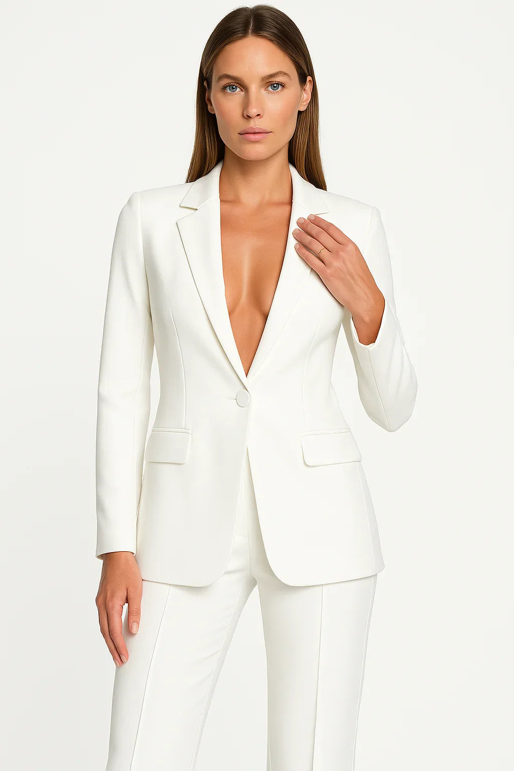 Women's Suit Set Tailored Slim Fit Long Sleeve Button-Up