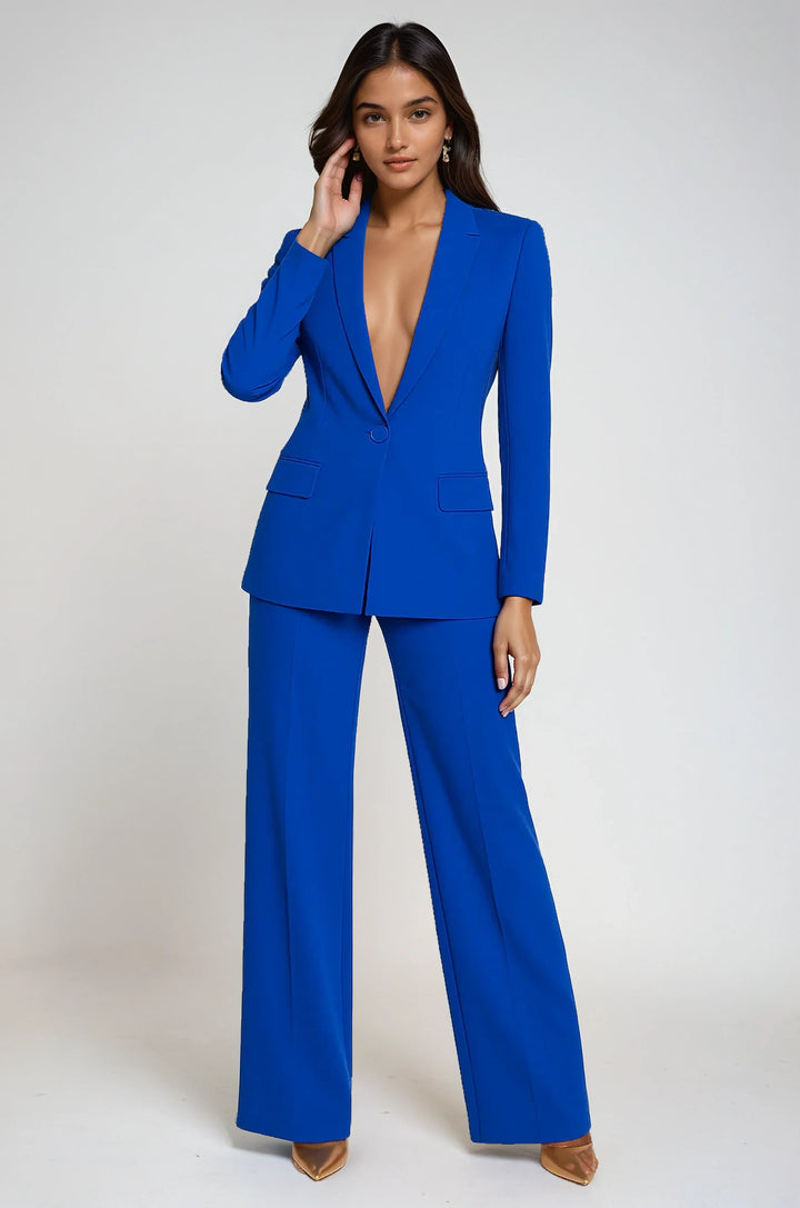 Women's Suit Set Tailored Slim Fit Long Sleeve Button-Up