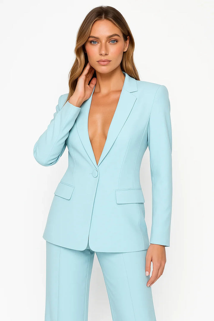 Women's Suit Set Tailored Slim Fit Long Sleeve Button-Up