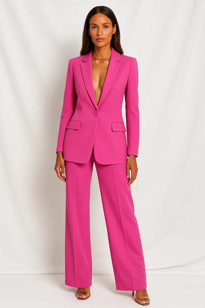 Women's Suit Set Tailored Slim Fit Long Sleeve Button-Up