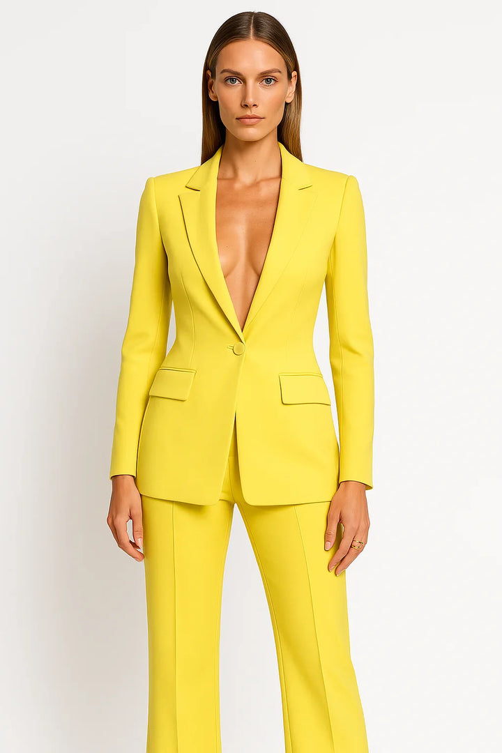 Women's Suit Set Tailored Slim Fit Long Sleeve Button-Up