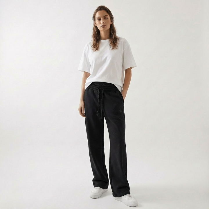 Unisex Joggers Cotton Blend Baggy Fit Elastic Waist Drawstring Pockets