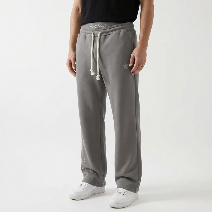 Unisex Joggers Cotton Blend Baggy Fit Elastic Waist Drawstring Pockets