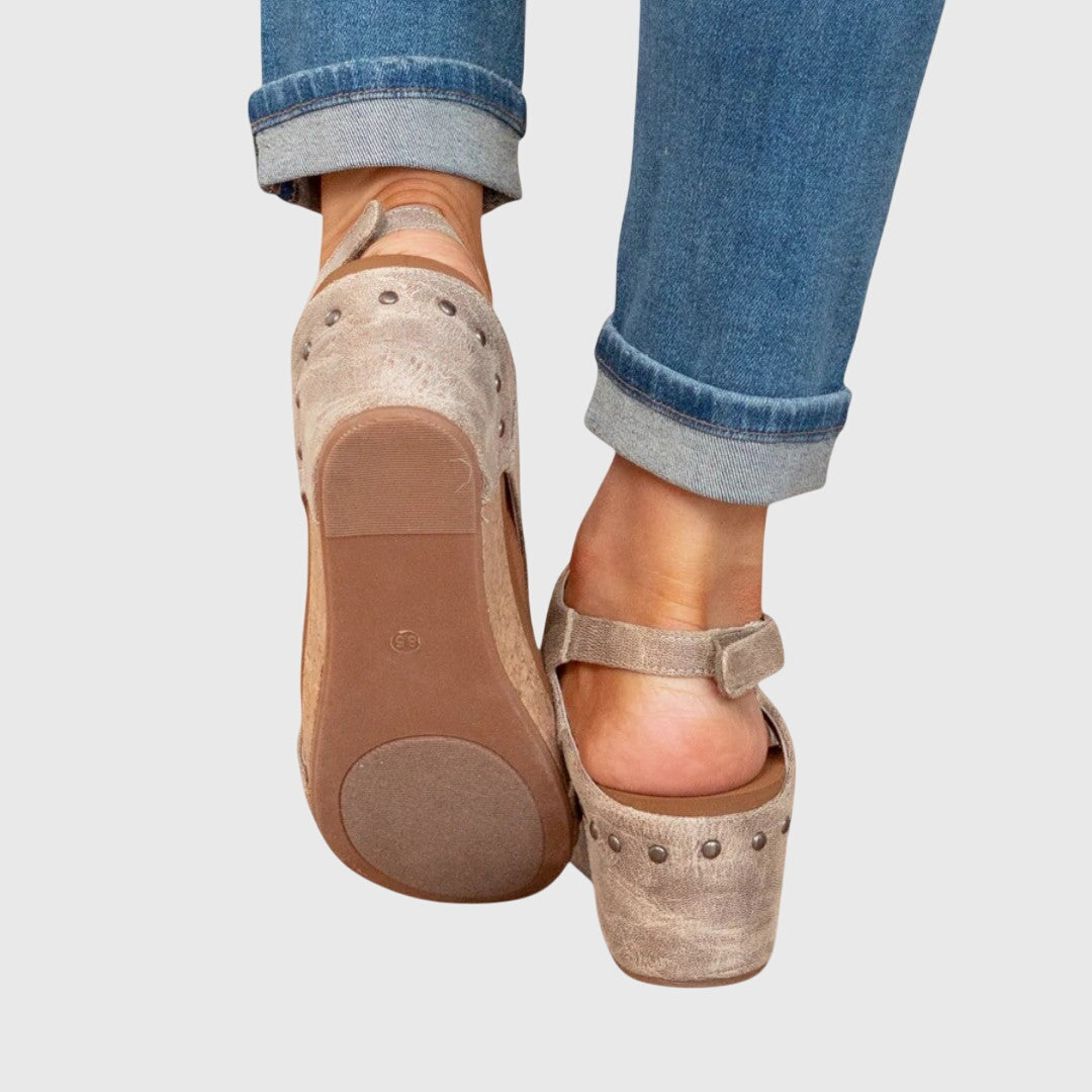 Leather Orthopedic Sandals Anatomical Insole for Women
