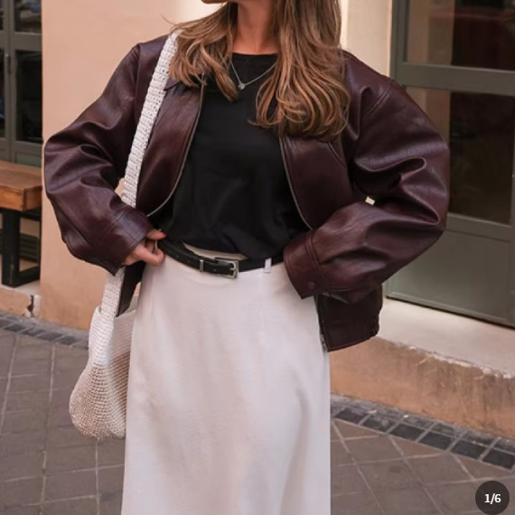 Women's Jacket Faux Leather Sleeveless Button-Up Vintage Style