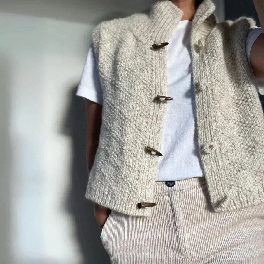 Women's Vest Sleeveless Plain Structured Fit Casual