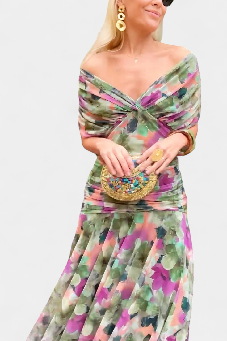 Women's Dress Satin Off-Shoulder Slim Fit Sleeveless