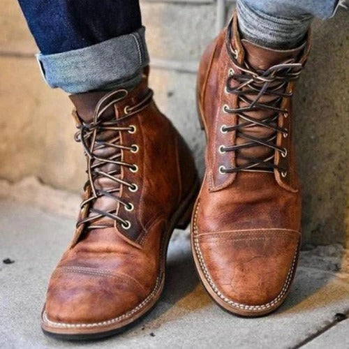 Men's Ankle Boots Slip-On Adjustable Strap Cushioned Sole Casual