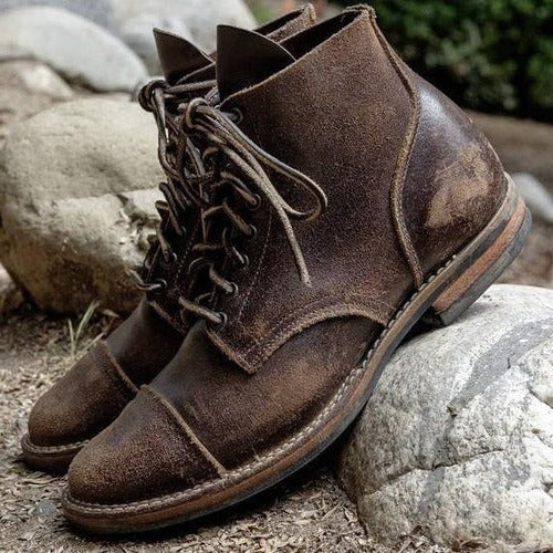 Men's Ankle Boots Slip-On Adjustable Strap Cushioned Sole Casual