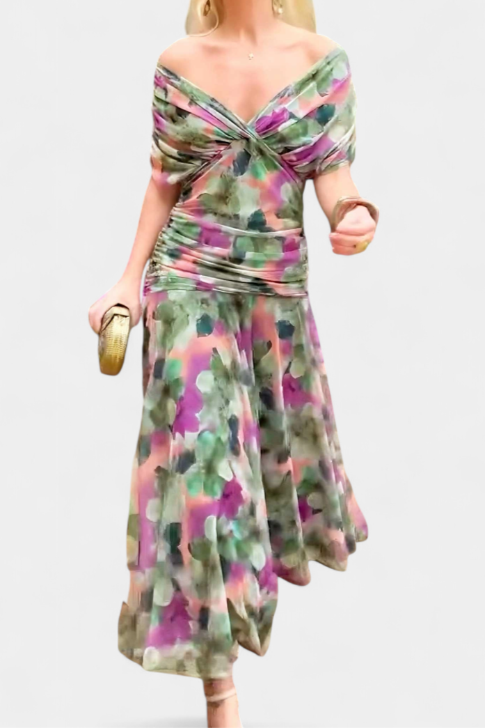 Women's Dress Satin Off-Shoulder Slim Fit Sleeveless