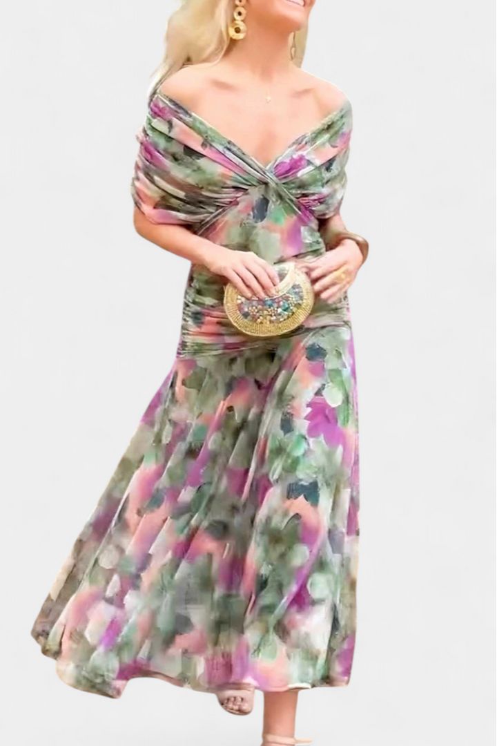 Women's Dress Satin Off-Shoulder Slim Fit Sleeveless
