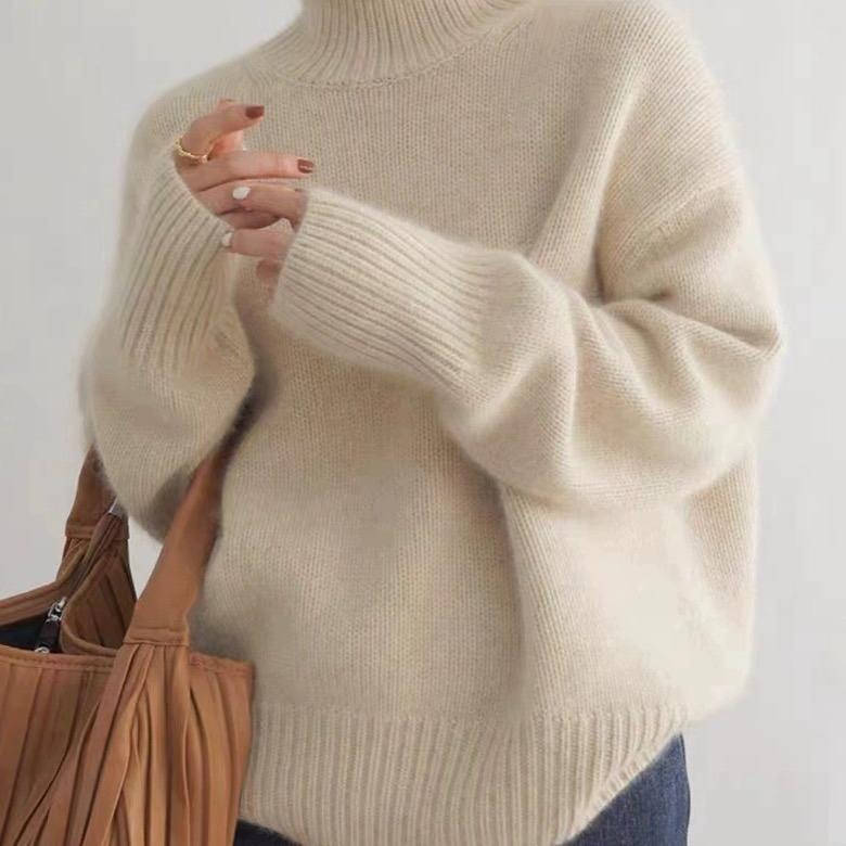 Women's Sweater Cashmere Turtleneck Long Sleeve Regular Fit Casual